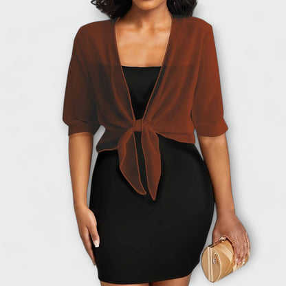 Olivia - Bluse med Åben Front