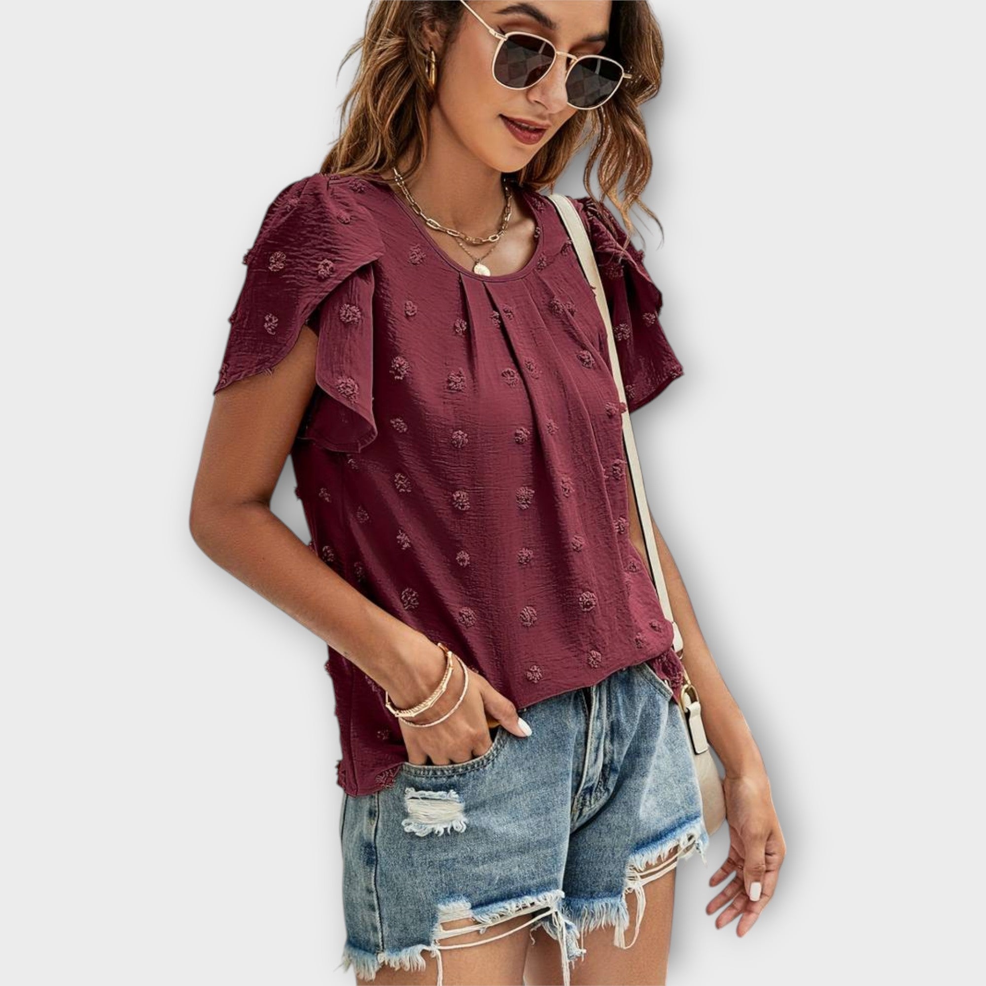 Charlotte - Den Perfekte Prikkede Bluse