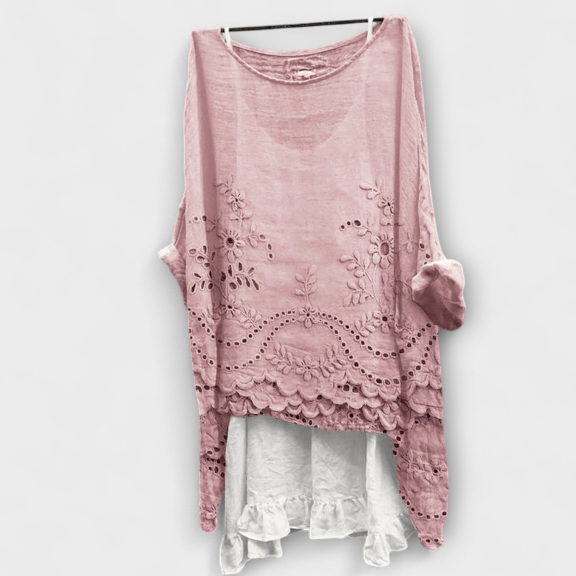 Ella - Bluse med Dobbelt Lag Kant