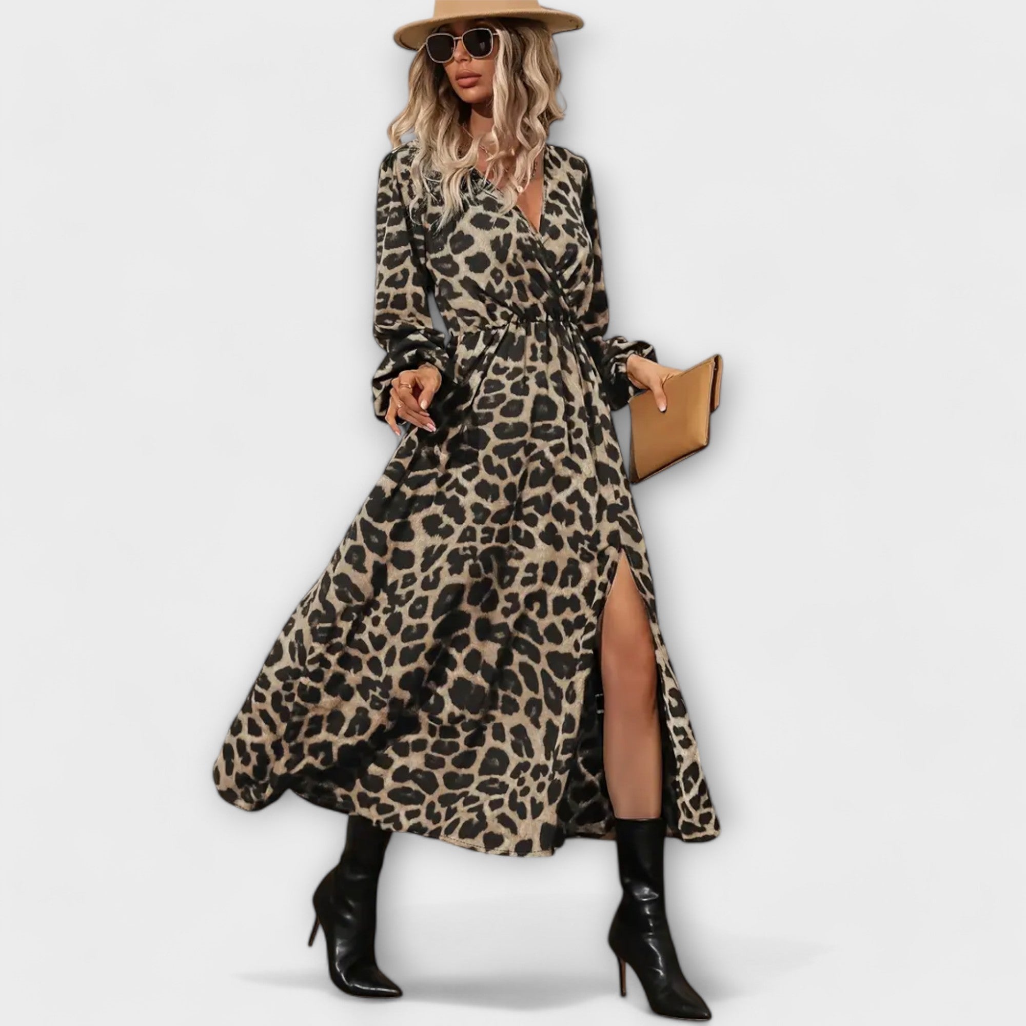 Natalie - Stilfuld Kjole med Leopardprint