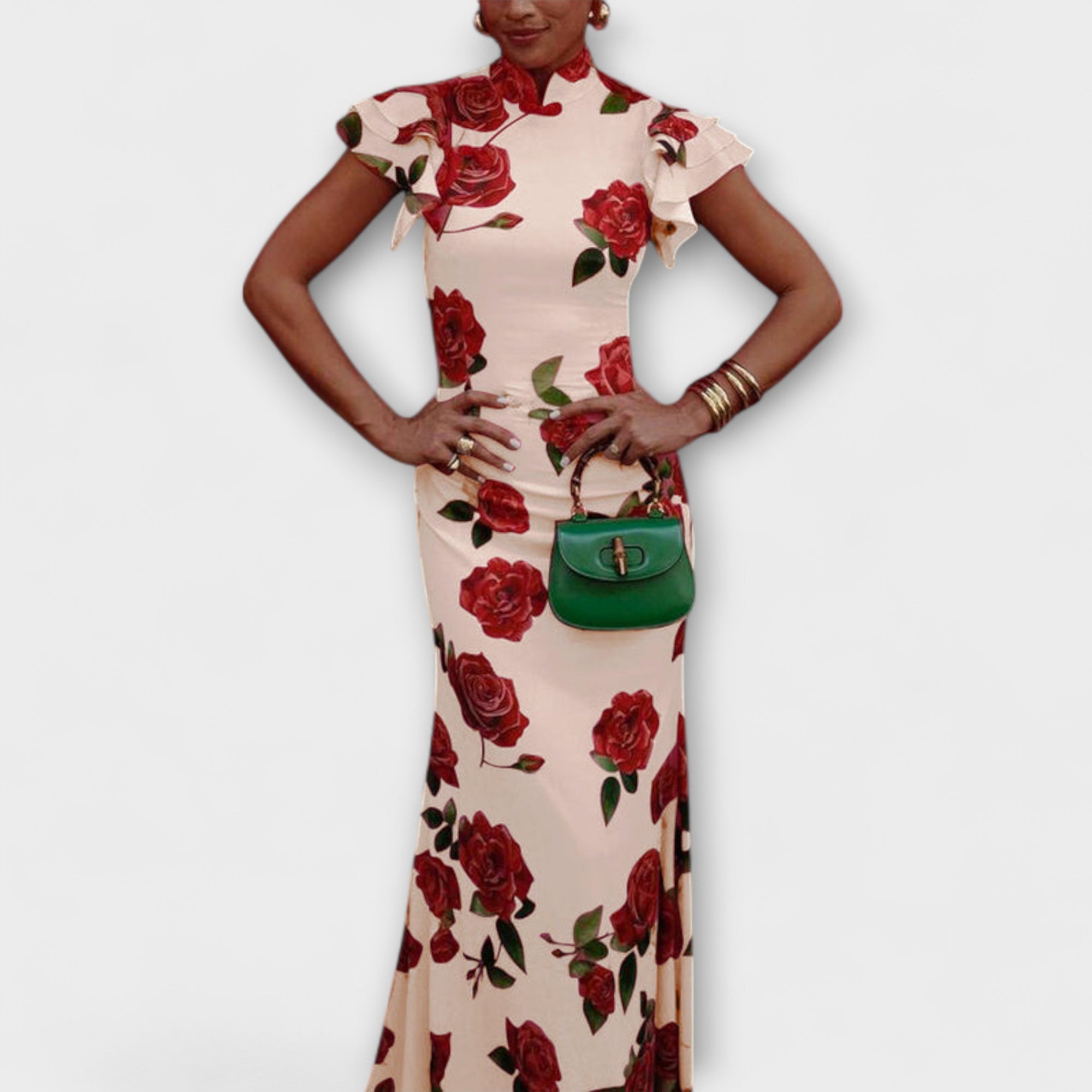 Luna - Maxi Kjole med Blomsterprint