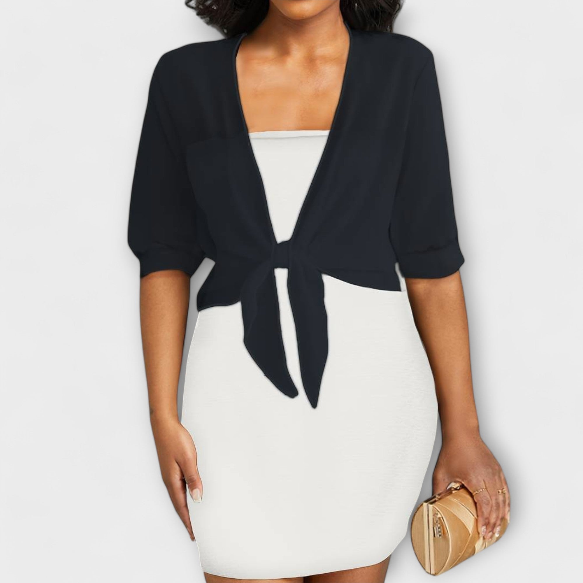 Olivia - Bluse med Åben Front