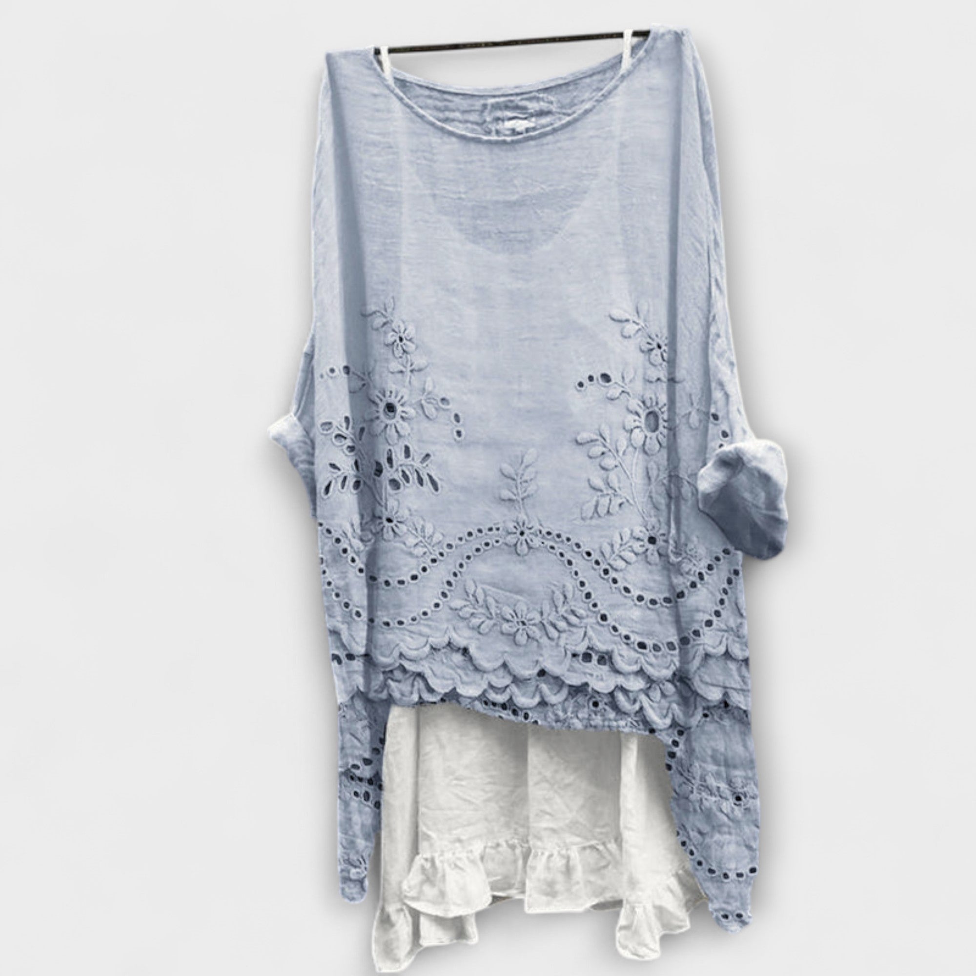 Ella - Bluse med Dobbelt Lag Kant