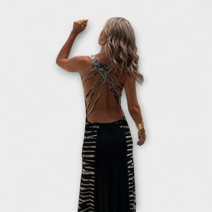 Livia - Maxi Kjole med Stjernehimmel Tie-Dye