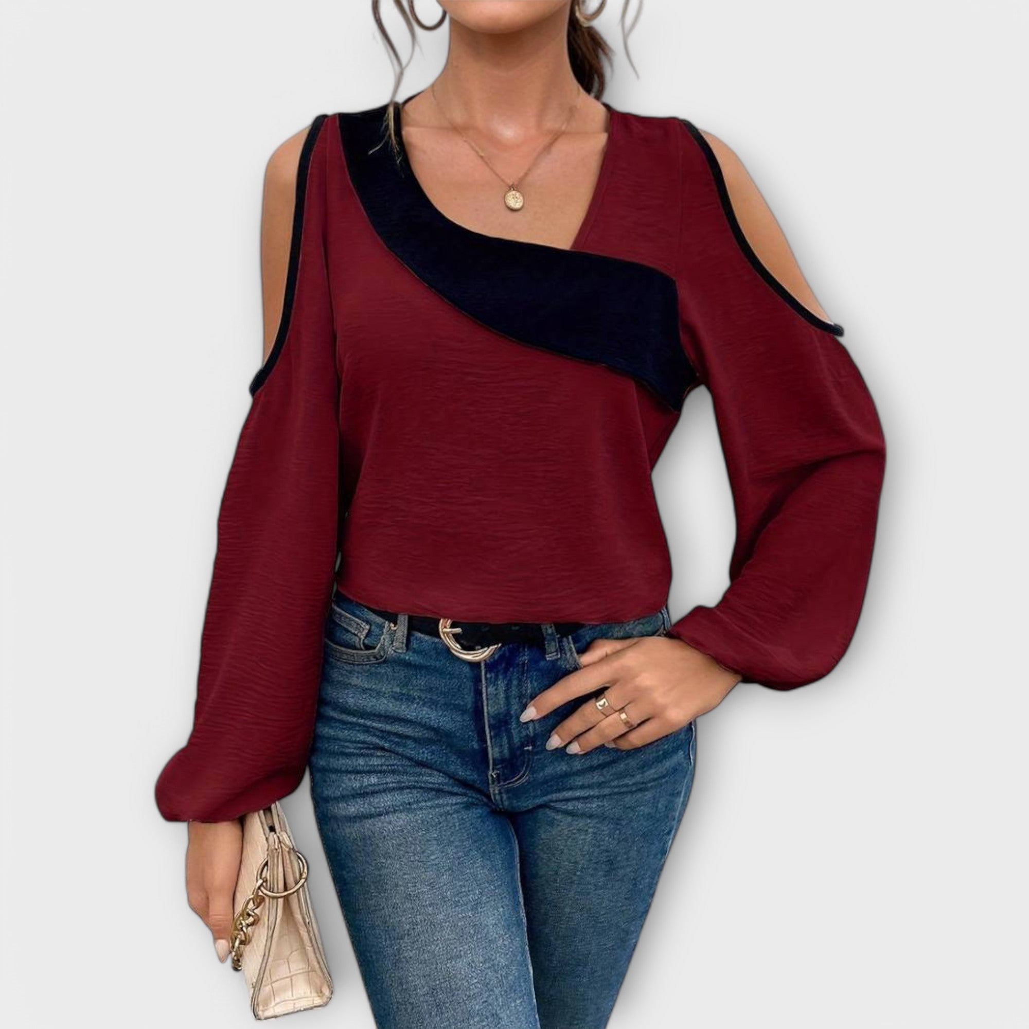 Scarlett - Bluse med Fyrkantet Udsnit
