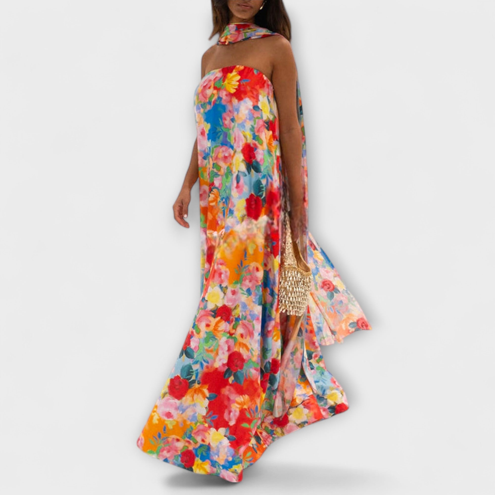 Harlow - Off-Shoulder Blomster Maxi Kjole