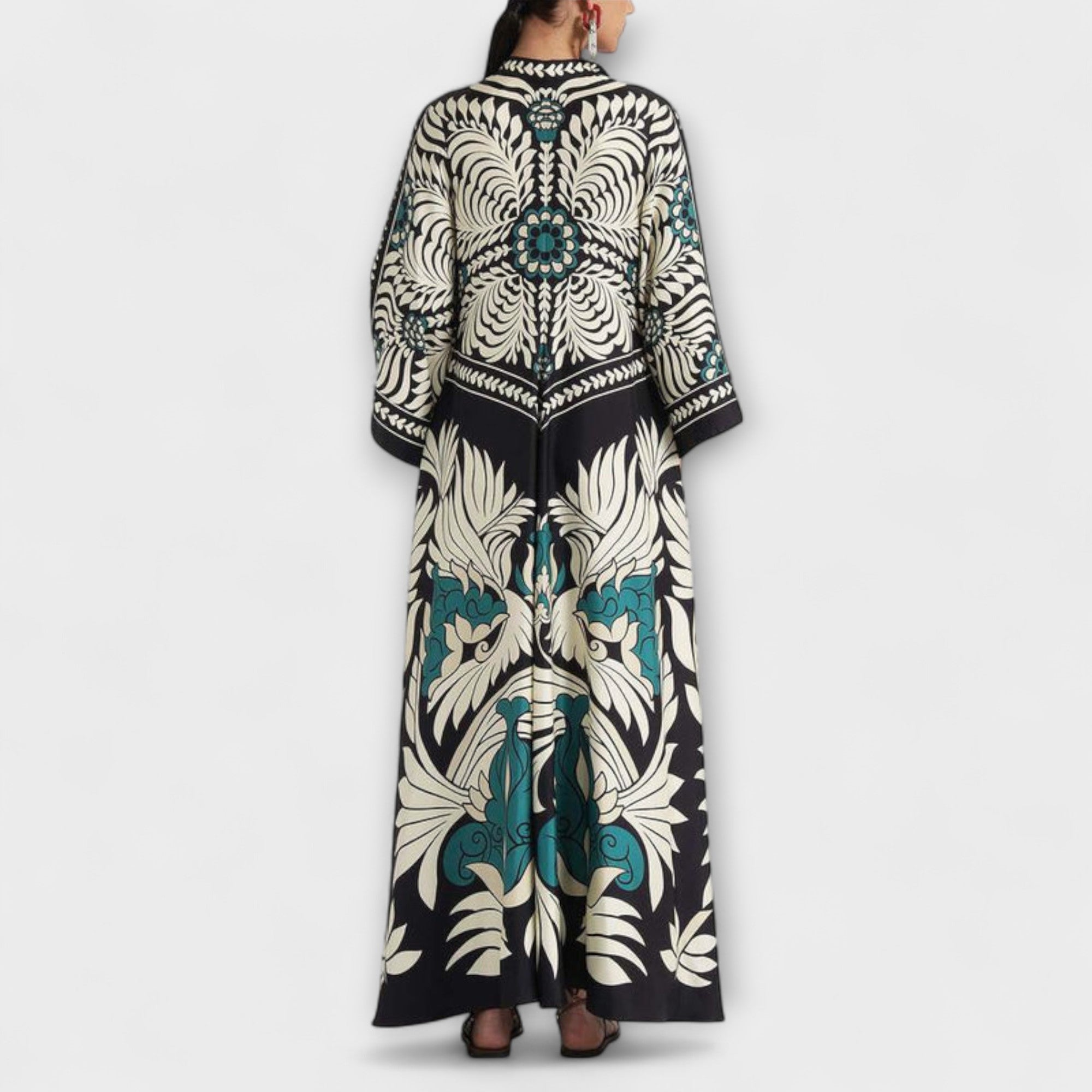 Giselle - Chic Blomster Mønster Flydende Maxi Kjole