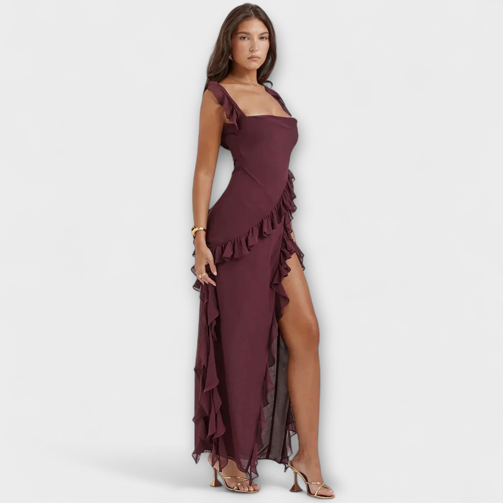 Lara - Stilfuld Maxi Kjole med Slids