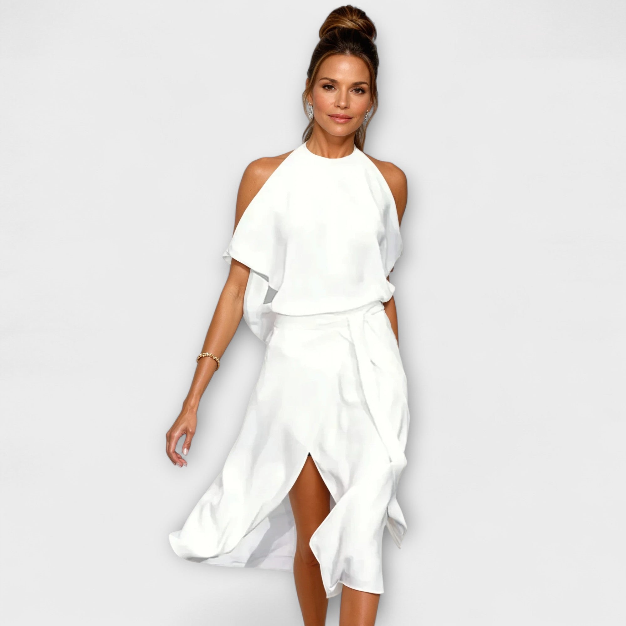 Madonna - Elegant Kjole med Modebevidst Off-Shoulder Design