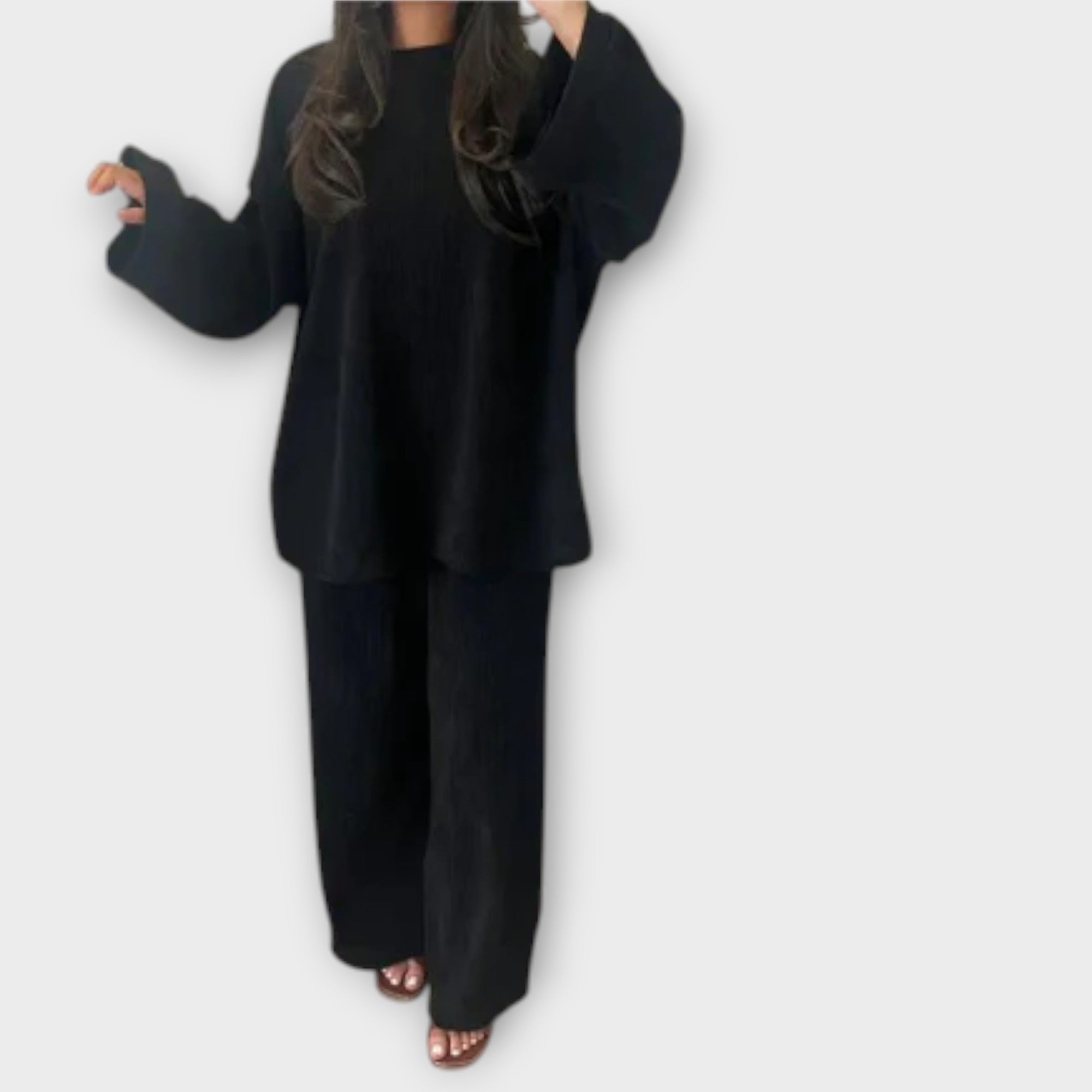 Ingrid - Oversized Sæt - Ribbet Stil