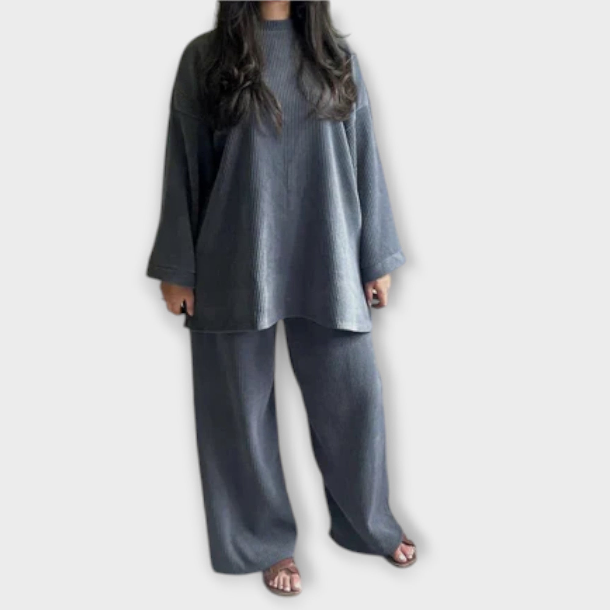 Ingrid - Oversized Sæt - Ribbet Stil