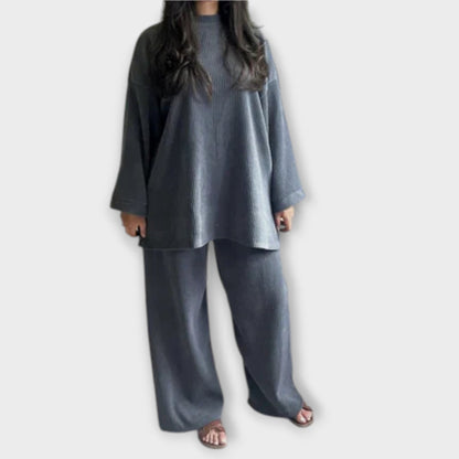 Ingrid - Oversized Sæt - Ribbet Stil