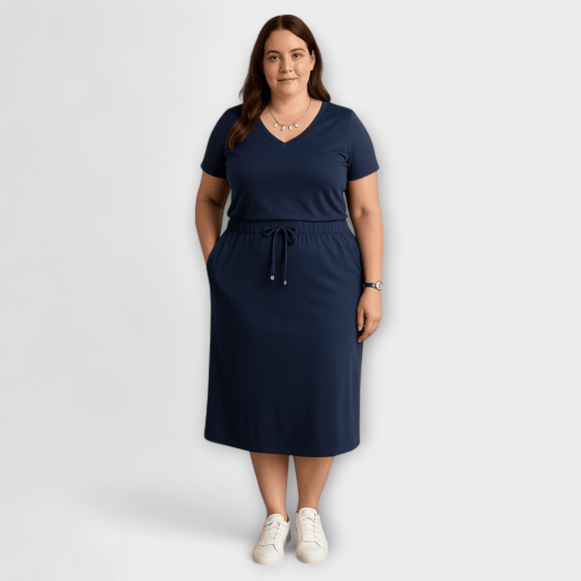 Danielle - Elegant V-Hals Top med Skørt
