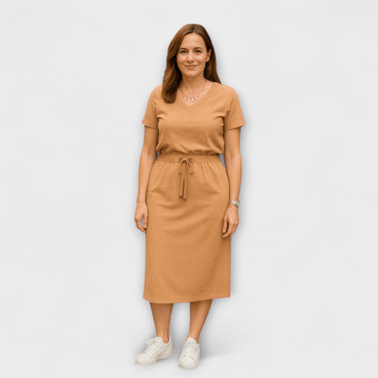 Danielle - Elegant V-Hals Top med Skørt