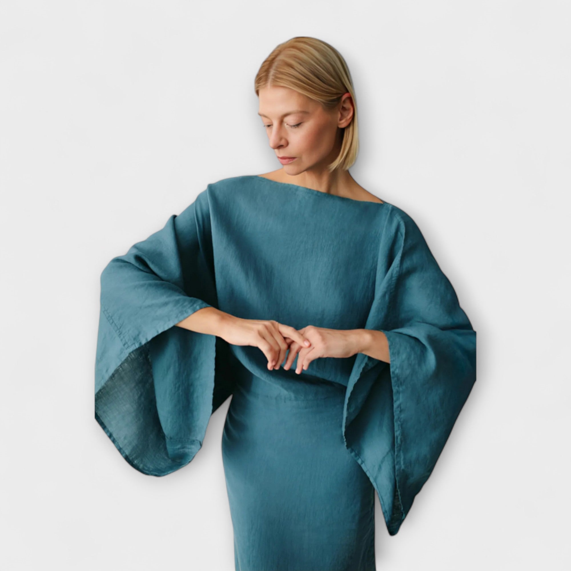 Dana - Kimono Kjole lavet af Linned og Bomuld