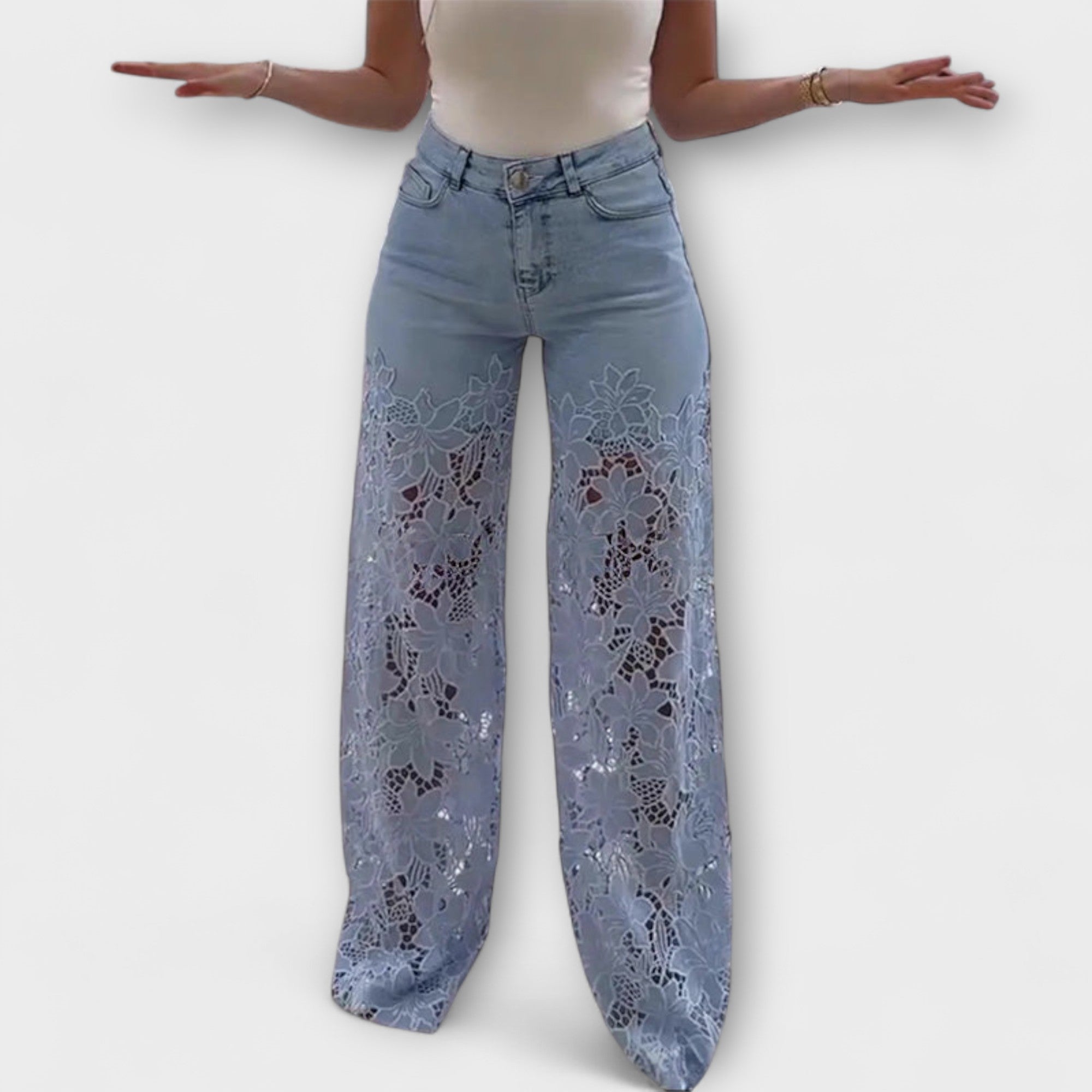 Trendy Blonde Patchwork Jeans