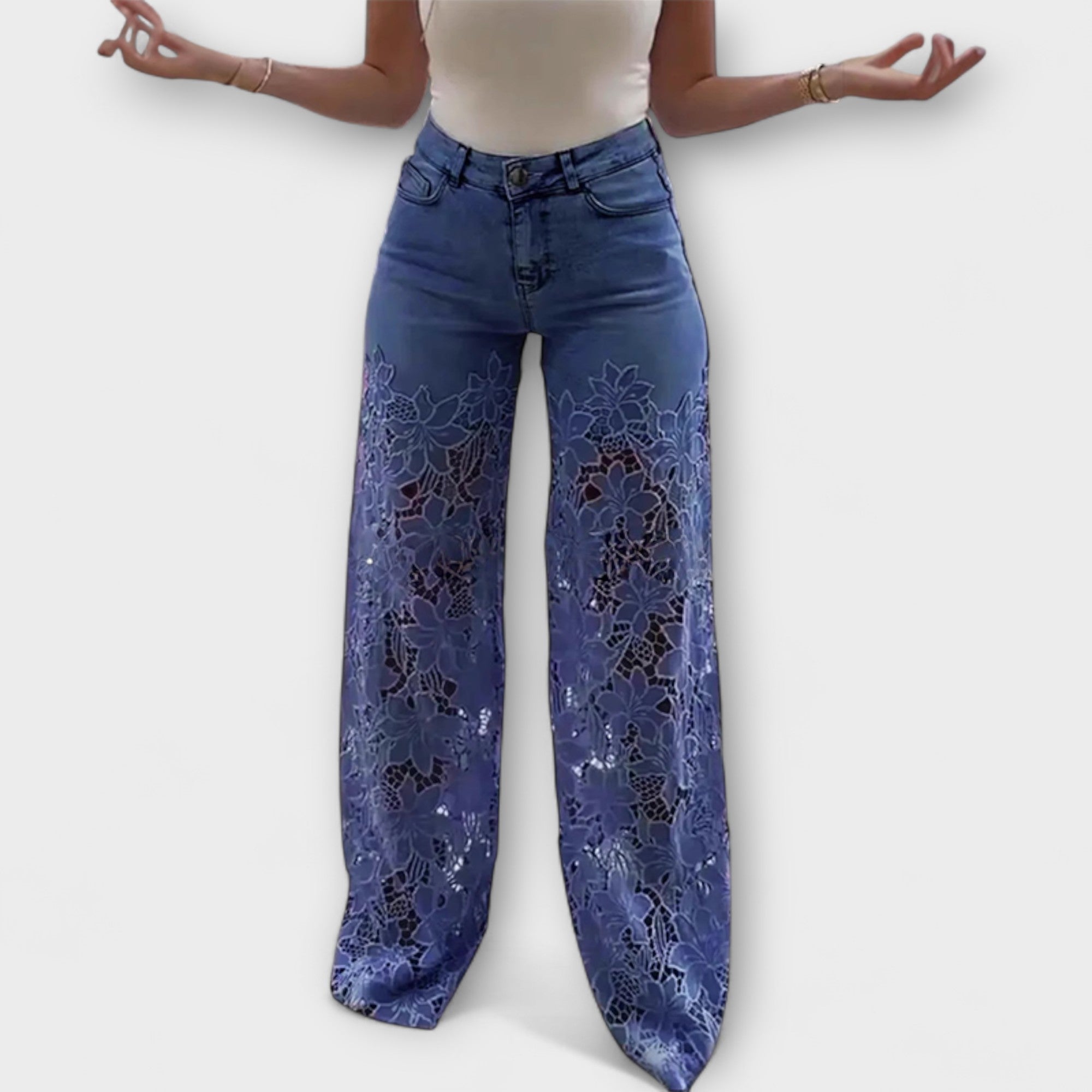 Trendy Blonde Patchwork Jeans
