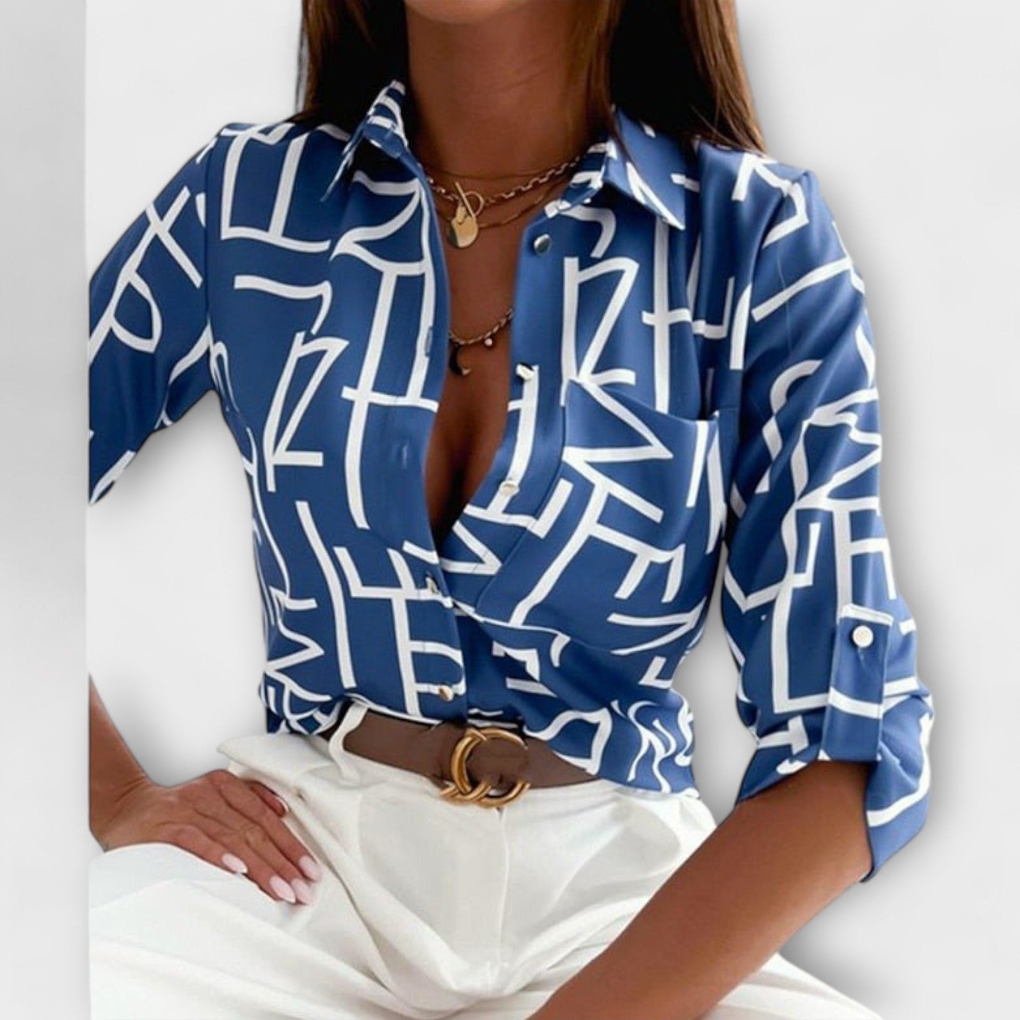 Bluse med Klassisk Krave