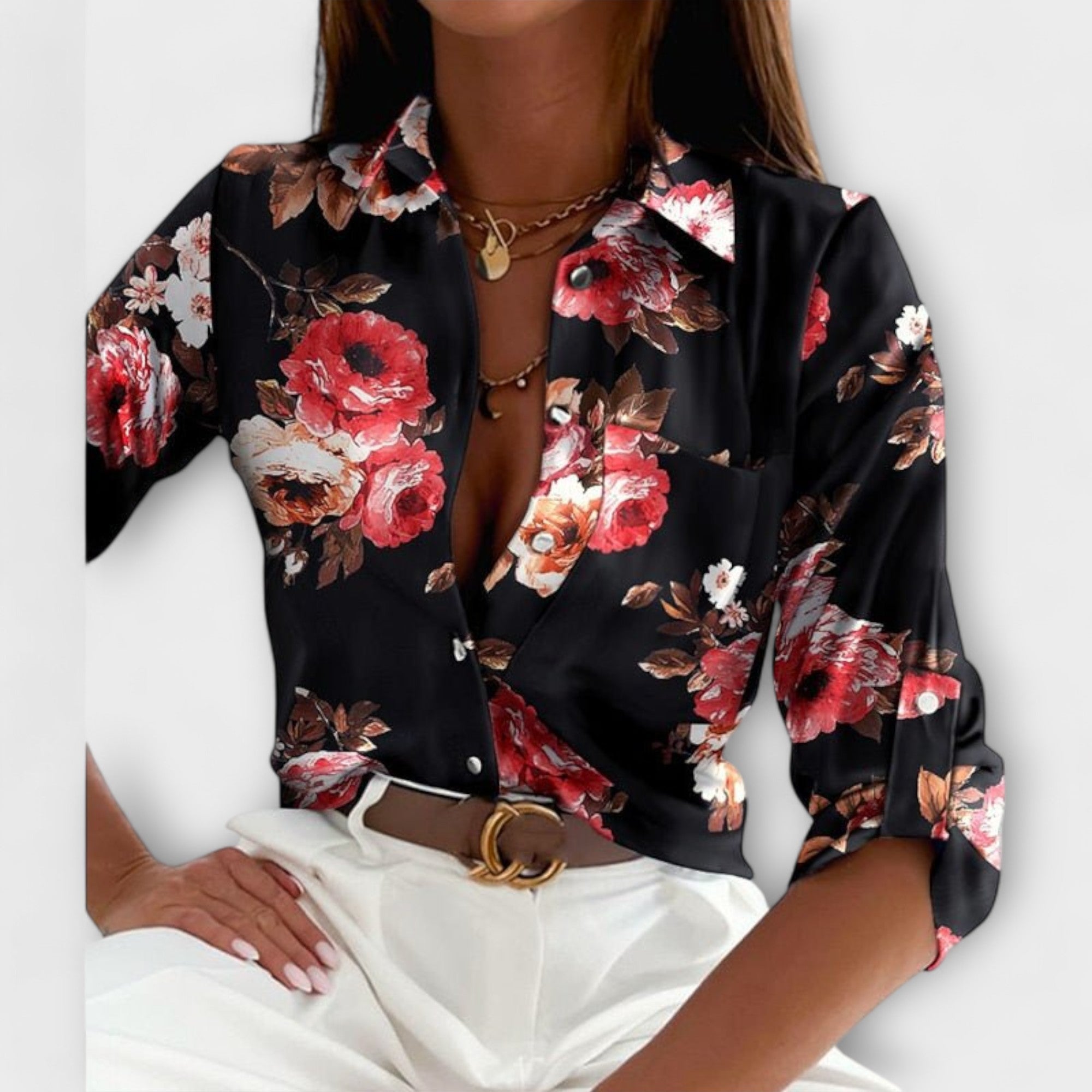 Bluse med Klassisk Krave