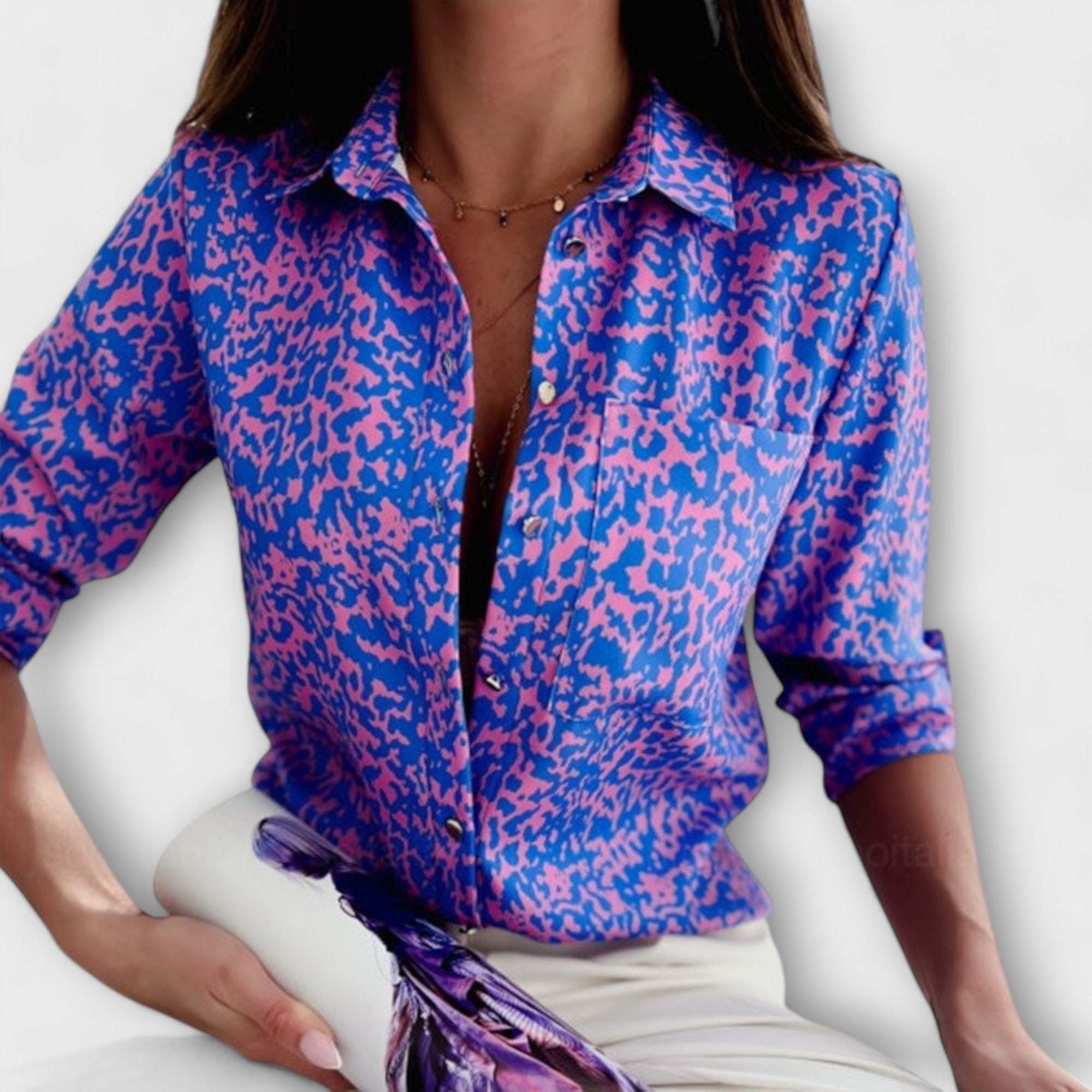 Bluse med Klassisk Krave
